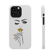 Serene Bombshell Slim Phone Cases with Stylish Illustration