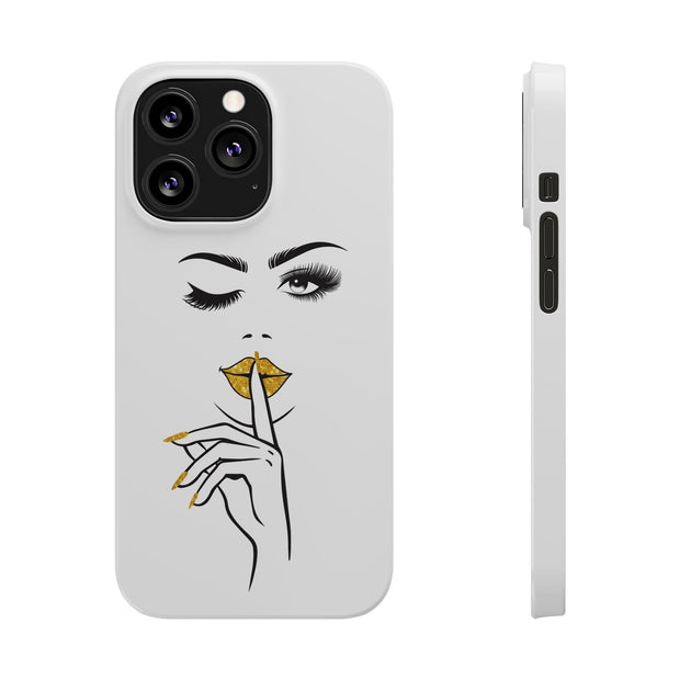 Serene Bombshell Slim Phone Cases with Stylish Illustration