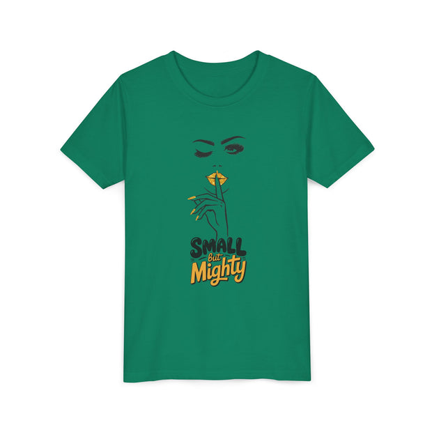 Small But Mighty Youth Tee, Stylish Graphic Young Adult Shirt