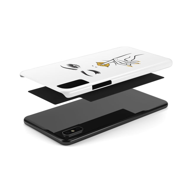 Serene Bombshell Slim Phone Cases with Stylish Illustration