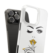 Serene Bombshell Slim Phone Cases with Stylish Illustration