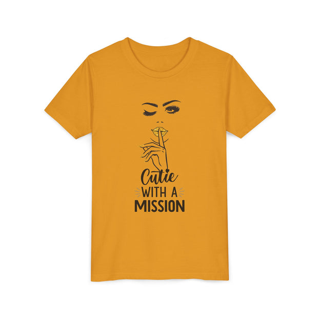 Cutie with a Mission Youth Tee, Stylish Graphic Young Adult Shirt