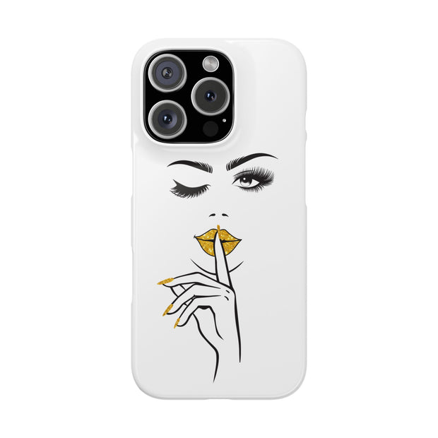Serene Bombshell Slim Phone Cases with Stylish Illustration