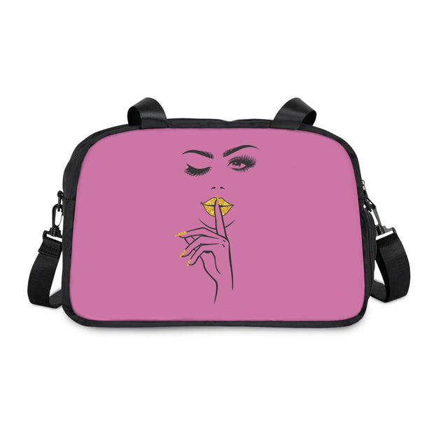 Serene Bombshell Pink Stylish Fitness Handbag with Chic Lip Design