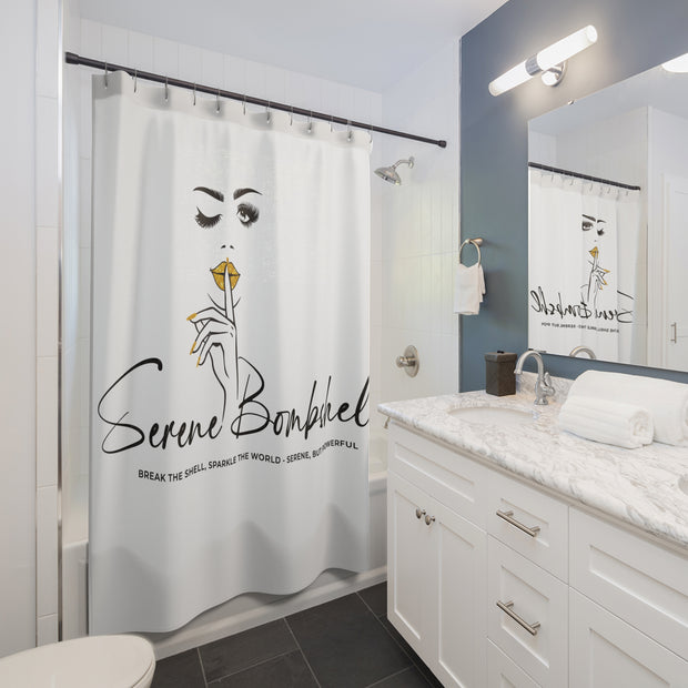 Serene Bombshell Shower Curtains