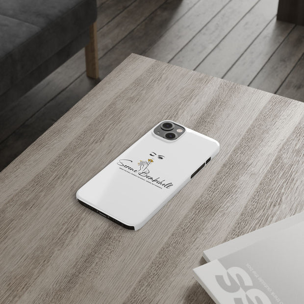 Serene Bombshell Slim Phone Cases with Stylish Illustration