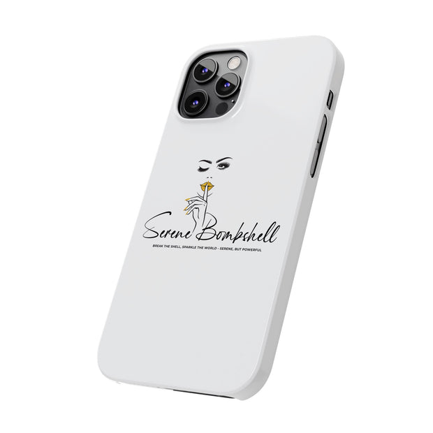 Serene Bombshell Slim Phone Cases with Stylish Illustration