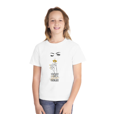 Smart Girls Shine Bright Stylish Youth Tee - Graphic T-Shirt for Trendy Kids
