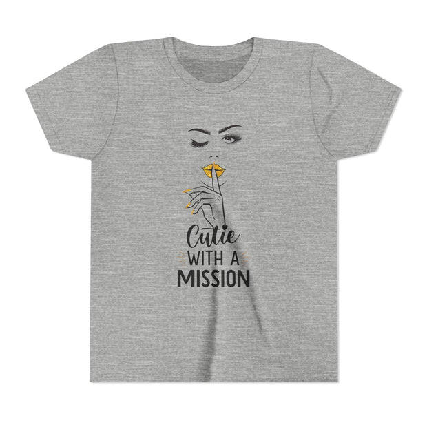 Cutie with a Mission Youth Tee, Stylish Graphic Young Adult Shirt