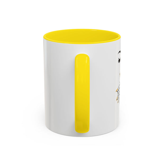 Serene Bombshell Stylish Black-Handled Coffee Mug - Perfect for Morning Brew