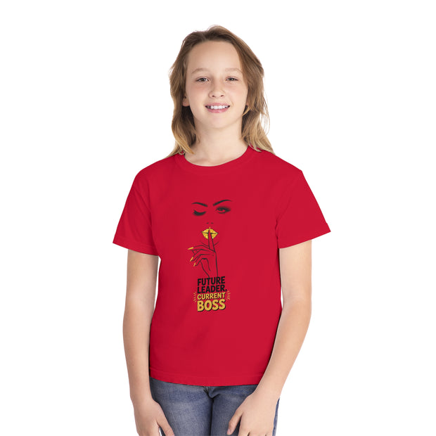 Stylish Youth Tee - Future Leader, Current Boss Graphic T-Shirt for Trendy Kids