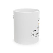 Serene BombShell Ceramic Coffee Mug, Unique Gift for Coffee Lovers