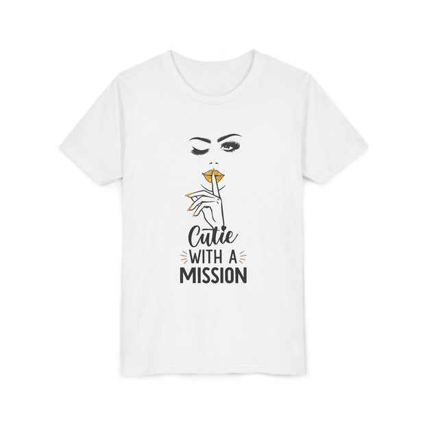 Cutie with a Mission Youth Tee, Stylish Graphic Young Adult Shirt
